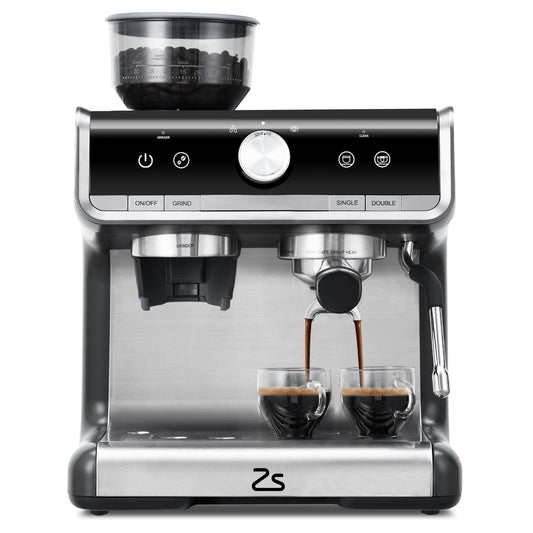 DSstyles Espresso Machine with Grinder, Barista Espresso Maker with Milk Frother Steam Wand, Professional Cappuccino Latte Machine, Gifts for Dad, Mom, Coffee Lover