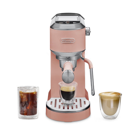 De’Longhi Dedica Duo espresso machine, compact size with built in frother for latte art, brew espresso, cold brew, lattes & more