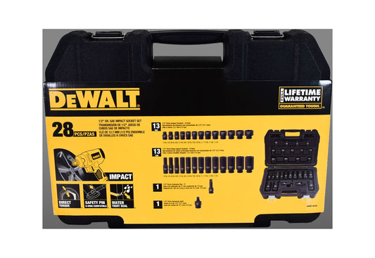 Dewalt Dwmt19244, 1/2-inch Oxide Finish Impact Socket Wrench & Set, 28 Pieces