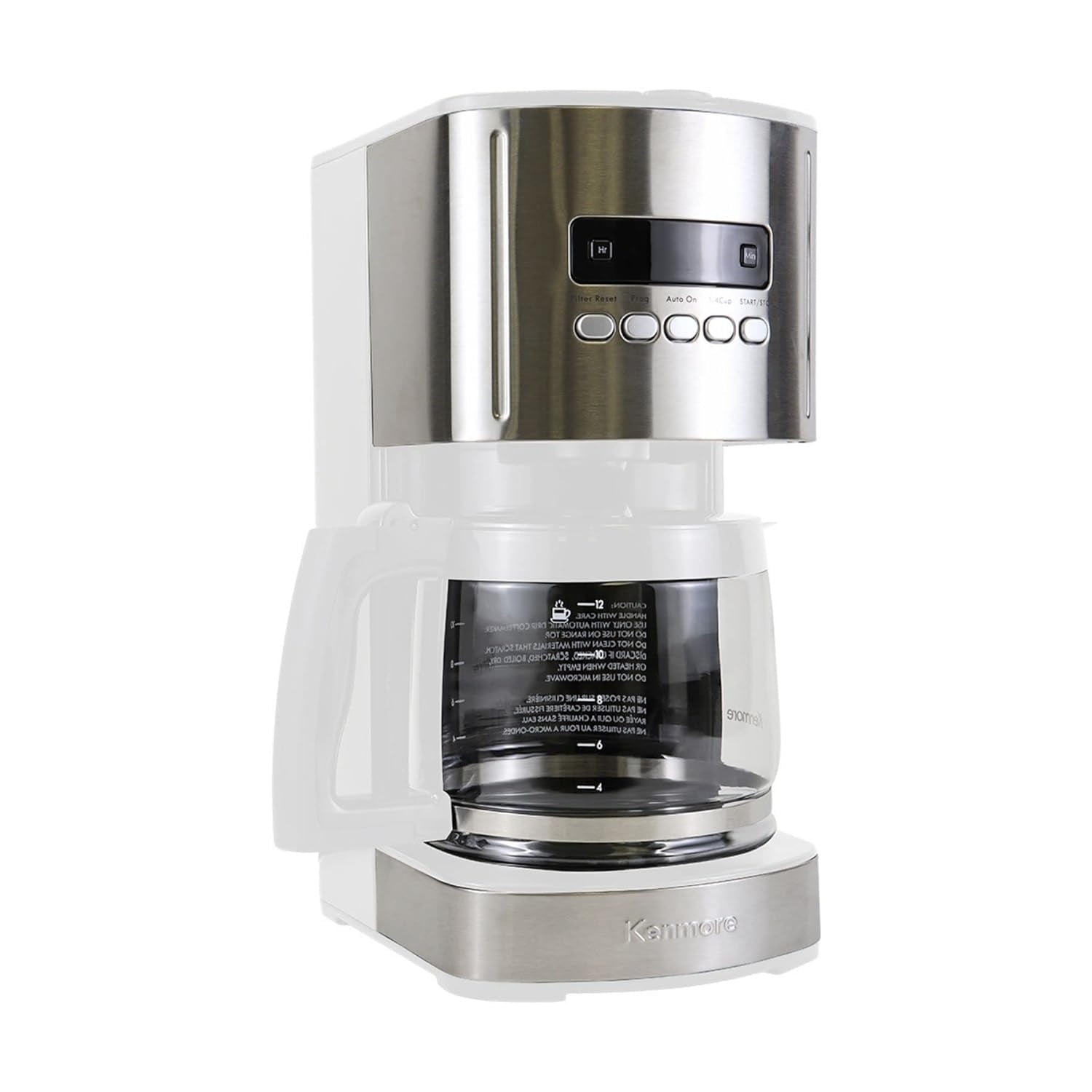 Drip Coffee Maker - 12 Cup Programmable Cafe Machine With Glass Pot, Regular & Bold Brew, Auto Shut Off Large Water Reservoir, Reusable Filter, Kitchen Appliances For Cafeteria Barista, White