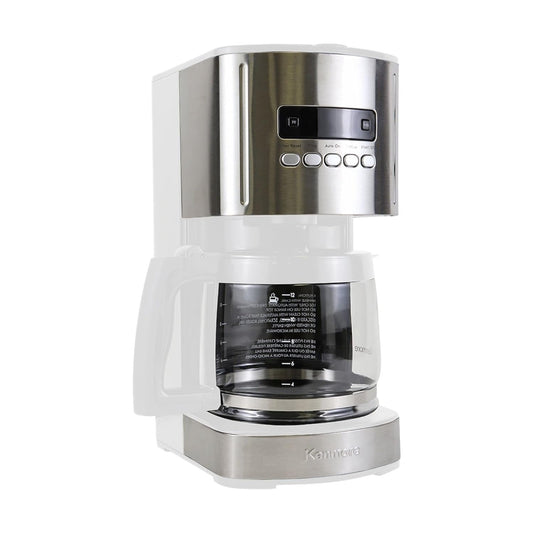 Drip Coffee Maker - 12 Cup Programmable Cafe Machine With Glass Pot, Regular & Bold Brew, Auto Shut Off Large Water Reservoir, Reusable Filter, Kitchen Appliances For Cafeteria Barista, White