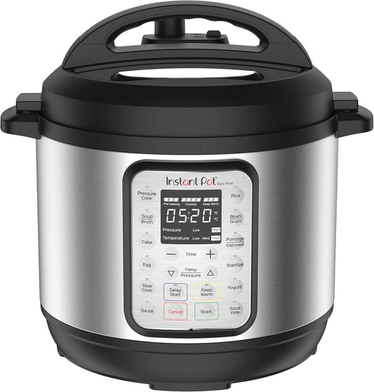 Duo Plus 9-in-1 Multicooker, Pressure Cooker, Slow Cook, Rice Maker, Steamer, Sauté, Yogurt, Warmer & Sterilizer, Includes App With Over 800 Recipes, Stainless Steel, 6 Quarts