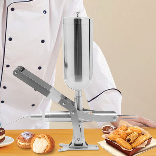 Dwellnix Stainless Steel Snack Machine Manual Churros Maker Churros Filler W 4 Nozzle