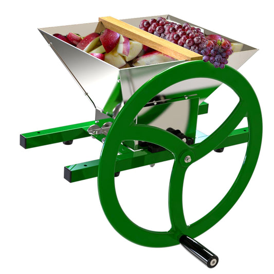 EJWOX Fruit Apple Crusher With Wheel-7L Stainless Steel Manual Juicer Grinder