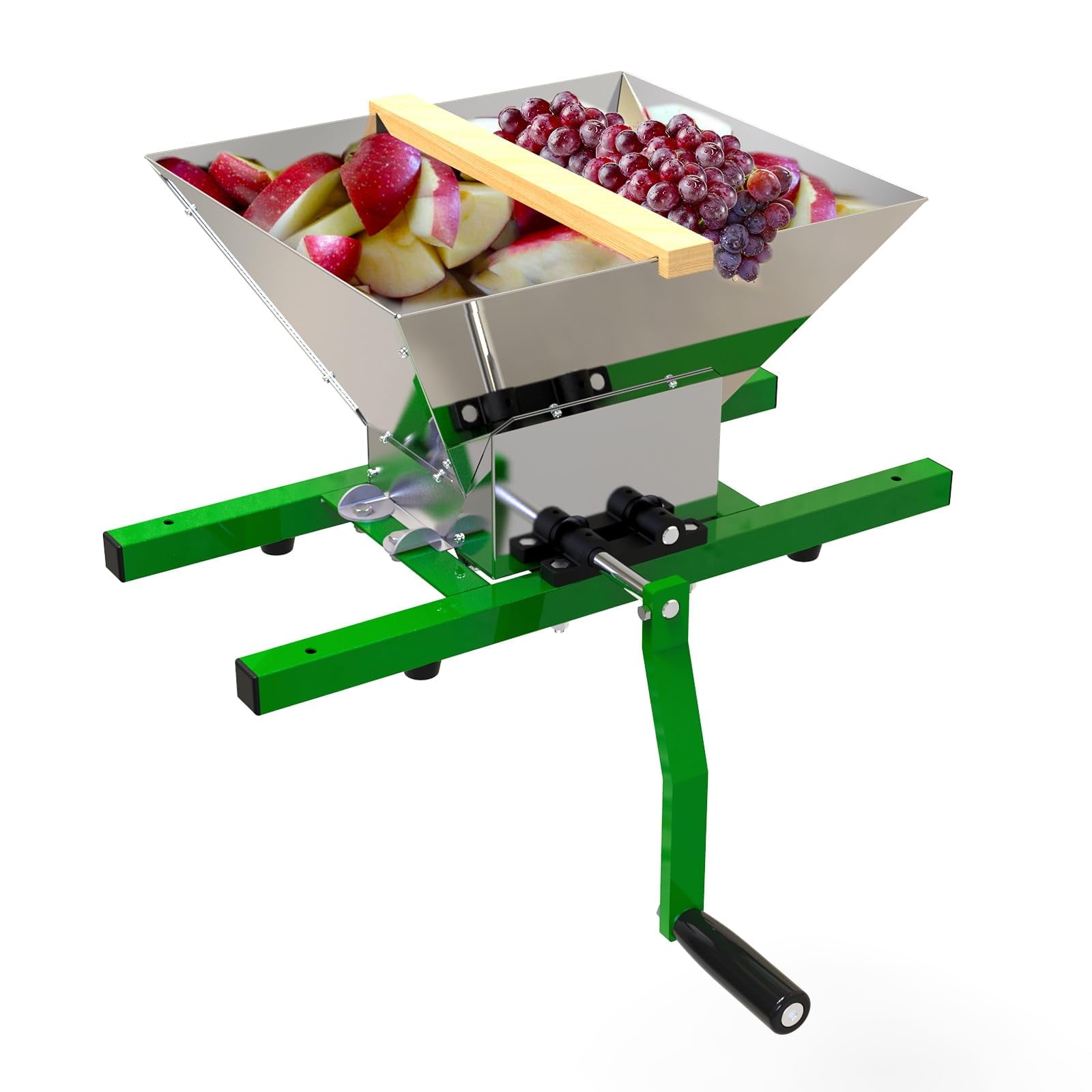 EJWOX Fruit and Apple Crusher - 7L Manual Juicer Grinder-Stainless Steel (1.8 Gallon,Green)