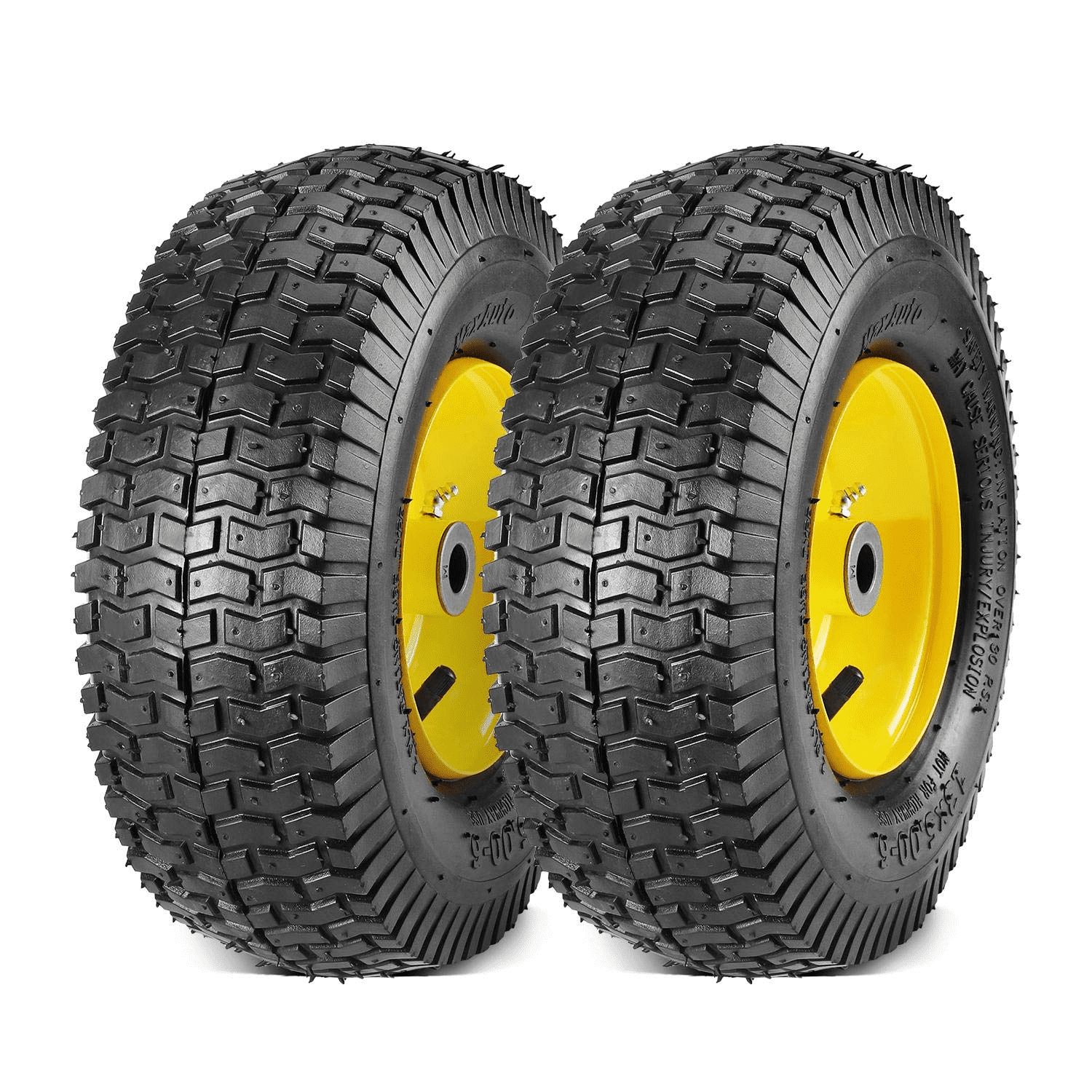 EastVita 13x5.00-6 Lawn Mower Tires with Rim,13x5.00-6 Tractor Turf Tire,4 Ply Tubeless,400lbs Capacity,Set of 2