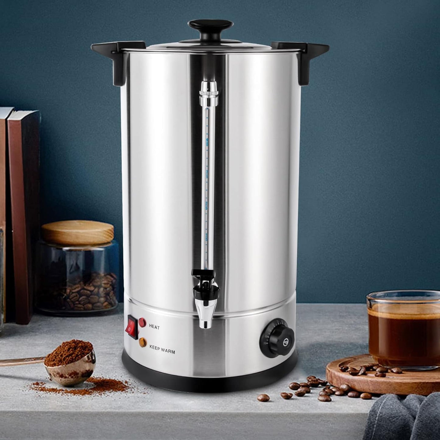Electric 15L Catering Hot Water Boiler 15L 3.96gal Coffee Maker Commercial Coffee Urn Stainless Steel for Various Large-scale Activities Celebrations