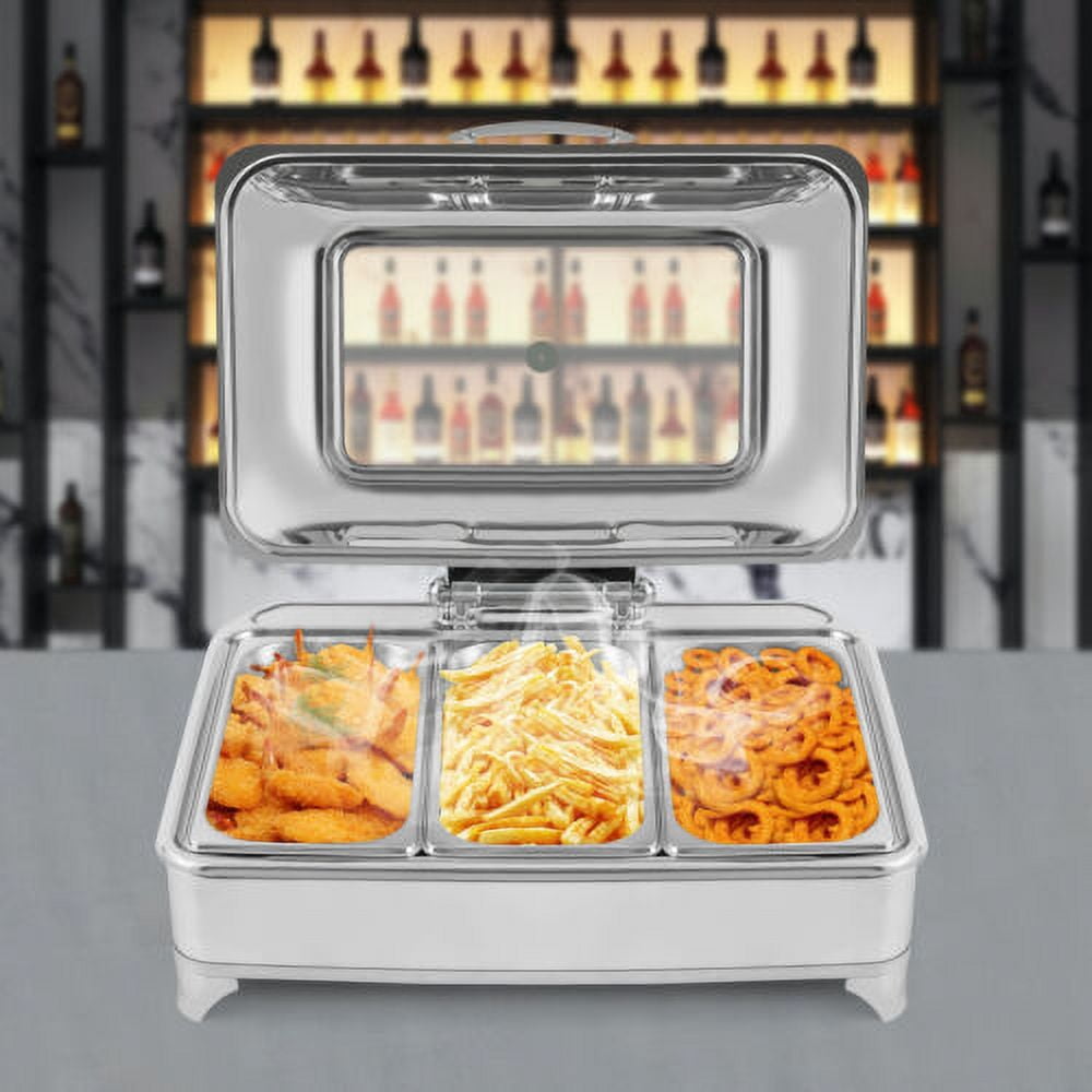 Electric Buffet Food Warmers Commercial Heat Food Countertop Silver Pizza Warmer