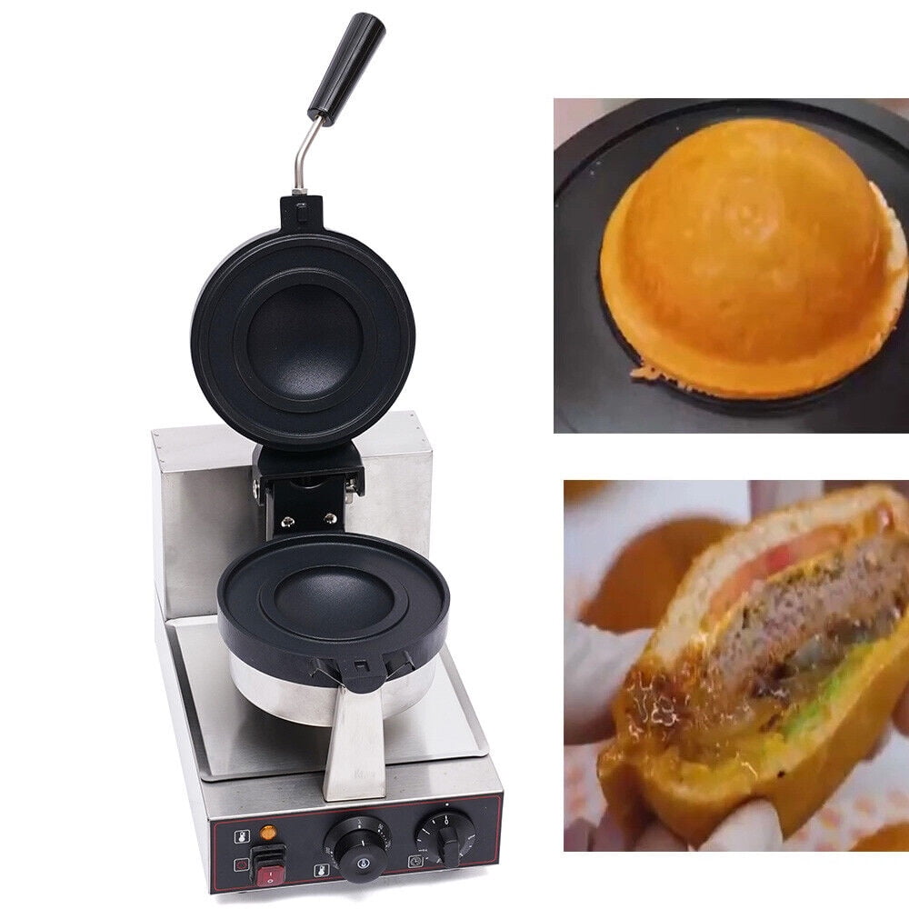 Electric Burger Waffle Baker Machine Panini Hamburger Press Making Machine 1000W