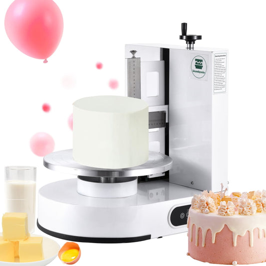 Electric Cake Decorating Machine Semi Automatic Cream Butt 110V 60Hz   Alloy Cake Frosting Machine, Semi-Automatic Buttercream Coating Machine with Waterproof LCD for Dessert Shops & DIY Baking