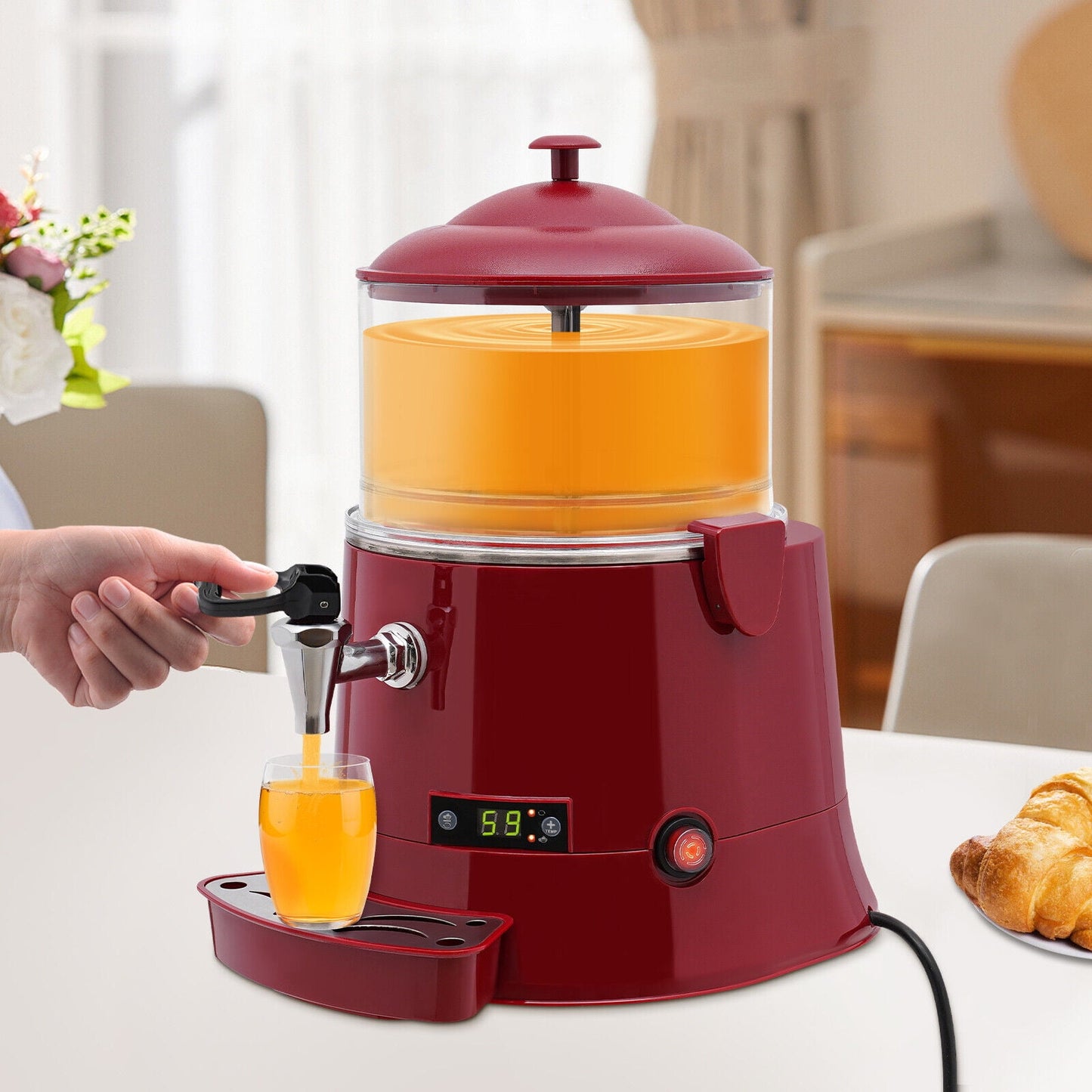 Electric Chocolate Melting Machine Coffee Milk Hot Chocolate Dispenser Warmer 5L