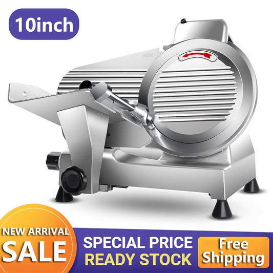 Electric Commercial Meat Slicer 10in Blade Frozen Meat Cheese Deli Food Slicer