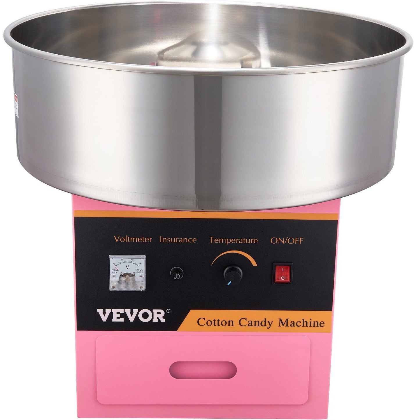 Electric Cotton Candy Machine, 1000W Candy Floss Maker, Commercial Cotton Candy Machine with Stainless Steel Bowl, Sugar Scoop, and Drawer, Perfect for Home Kids Birthday, Family Party Pink