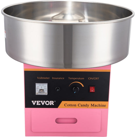 Electric Cotton Candy Machine, 1000W Candy Floss Maker, Commercial Cotton Candy Machine with Stainless Steel Bowl, Sugar Scoop, and Drawer, Perfect for Home Kids Birthday, Family Party Pink