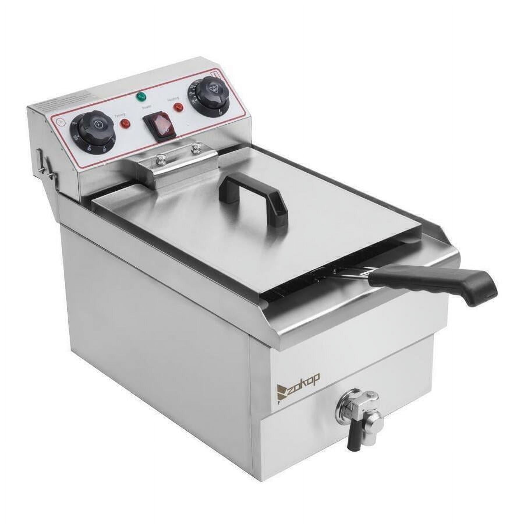 Electric Deep Fryer, Commercial Stainless Steel Fry Basket with 12L, 1700W