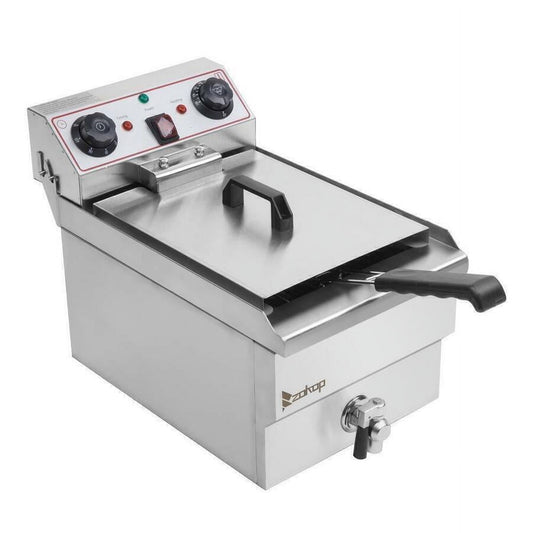 Electric Deep Fryer, Commercial Stainless Steel Fry Basket with 12L, 1700W
