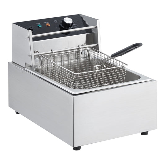 Electric Deep Fryer,Stainless Steel Deep Fryer with Basket,3600W,Timer,Rear Flip,201 Stainless Steel Basket,Adjustable Temperature Stainless Deep Fryers for Home Kitchen and Restaurant