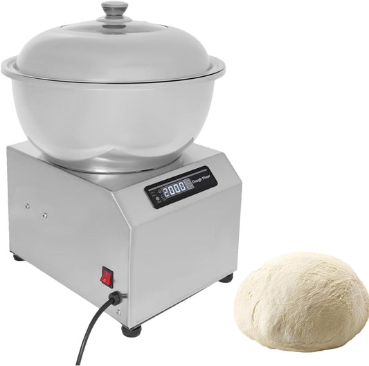 Electric Dough Maker 17.64Lbs(8Kg) Dough Kneading Machine with Timer 1500W 110V Commercial Household Dough Mixer for Making Bread Dough & Pizza Dough, Stainless Steel, Face-up Touch Panel, Glass Lid