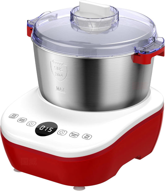 Electric Dough Mixer with Ferment Function, 7L(7.3QT) Dough Maker Machine with 304 Stainless Steel Bowl, Microcomputer Timing, Household Flour Kneading Machine for Pizza Bread,Christmas Gift