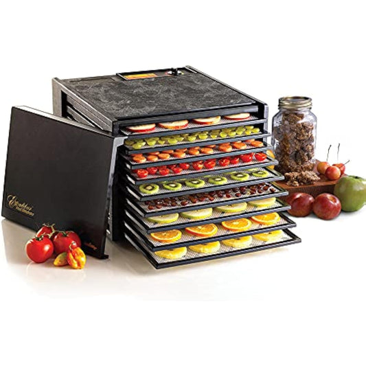Electric Food Dehydrator Machine 9-Tray with Adjustable Thermostat, Accurate Temperature Control and Fast Drying with 15 Square Feet of Drying Space, 600-Watts