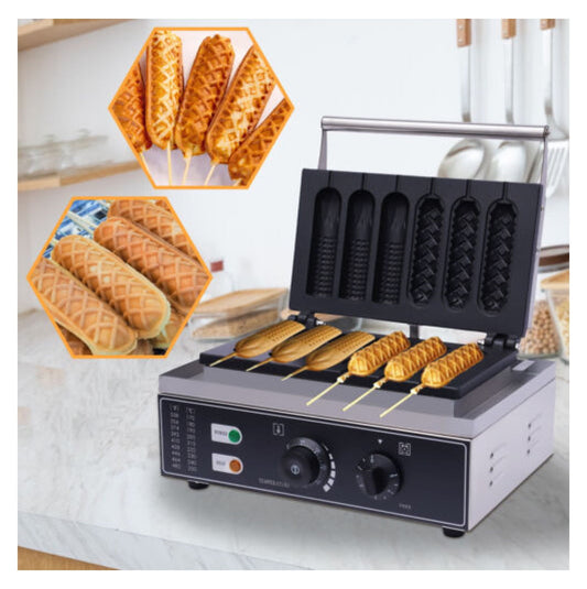 Electric Waffle Maker Corn Hot Dog Waffle Baker Machine 2 Shaped 110V