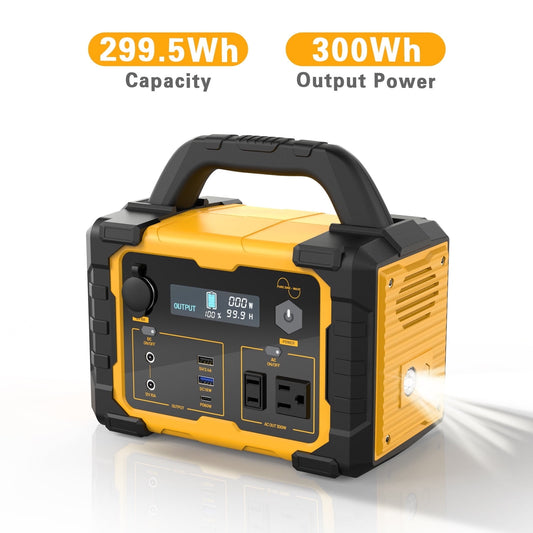 Enyopro Portable Power Station 300W Solar/Car/Wall Charging 120V AC Pure Sine Wave for Electronics with Eco Mode, Outdoor Emergency Power Supply for Camping, Travel, Photography & Emergencies