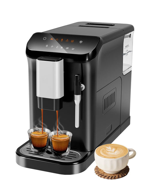Espresso Machine with Grinder,20 Bar Coffee Machine with Milk Frother Steam Wand,1.5L Water Tank,Touch Display,1-15 Adjustable Grind Size Levels,Professional Espresso Maker,Gift for Coffee Lover