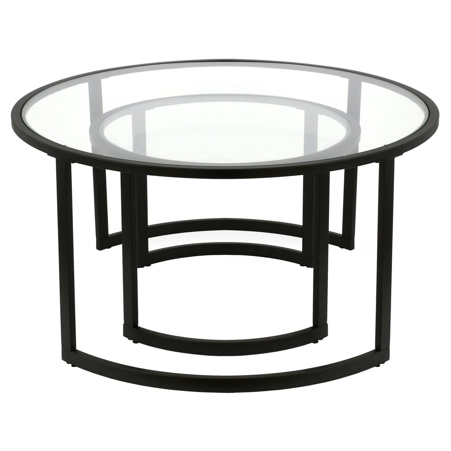 Evelyn&Zoe Mitera Round Nested Coffee Table, Blackened Bronze