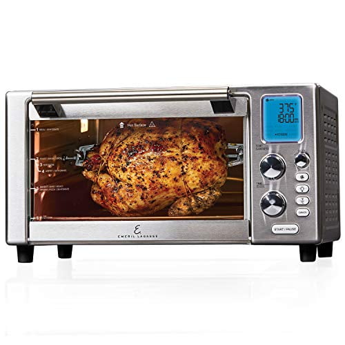 Everyday 360 Deluxe Air Fryer Oven, 15.1” x 19.3” x 10.4” with Accessory Pack, Silver