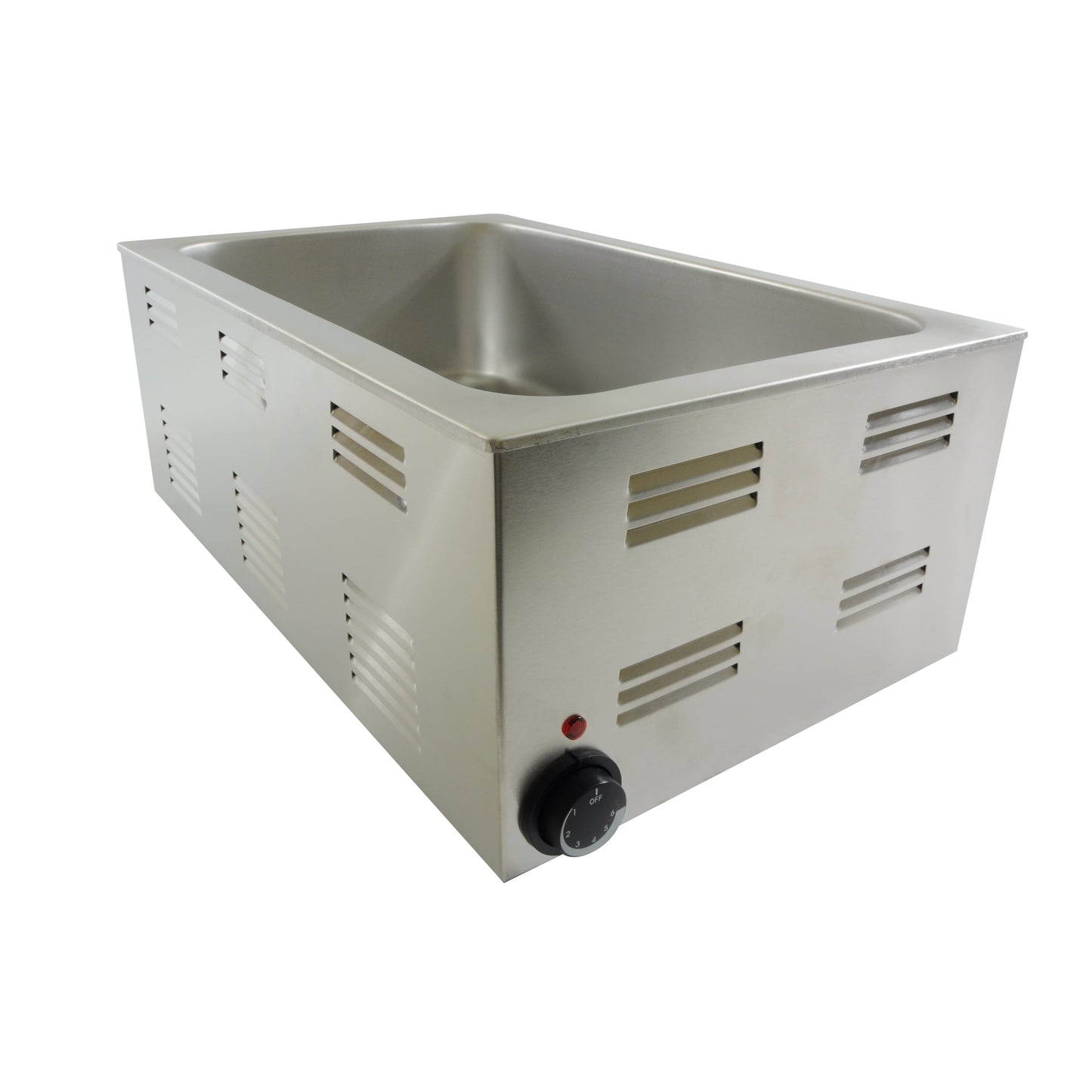 Excellante 3.5 QT well capacity, stainless steel food warmer, brushed finish, comes in each
