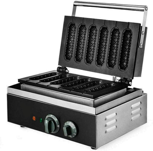 FETCOI Hotdog Waffle Maker Non-Stick Waffle Iron for Corn Dogs Lolly Waffles Baking Machine Pancake Mold Baking and Cooking Set for Restaurant Home Commercial Kitchen Use