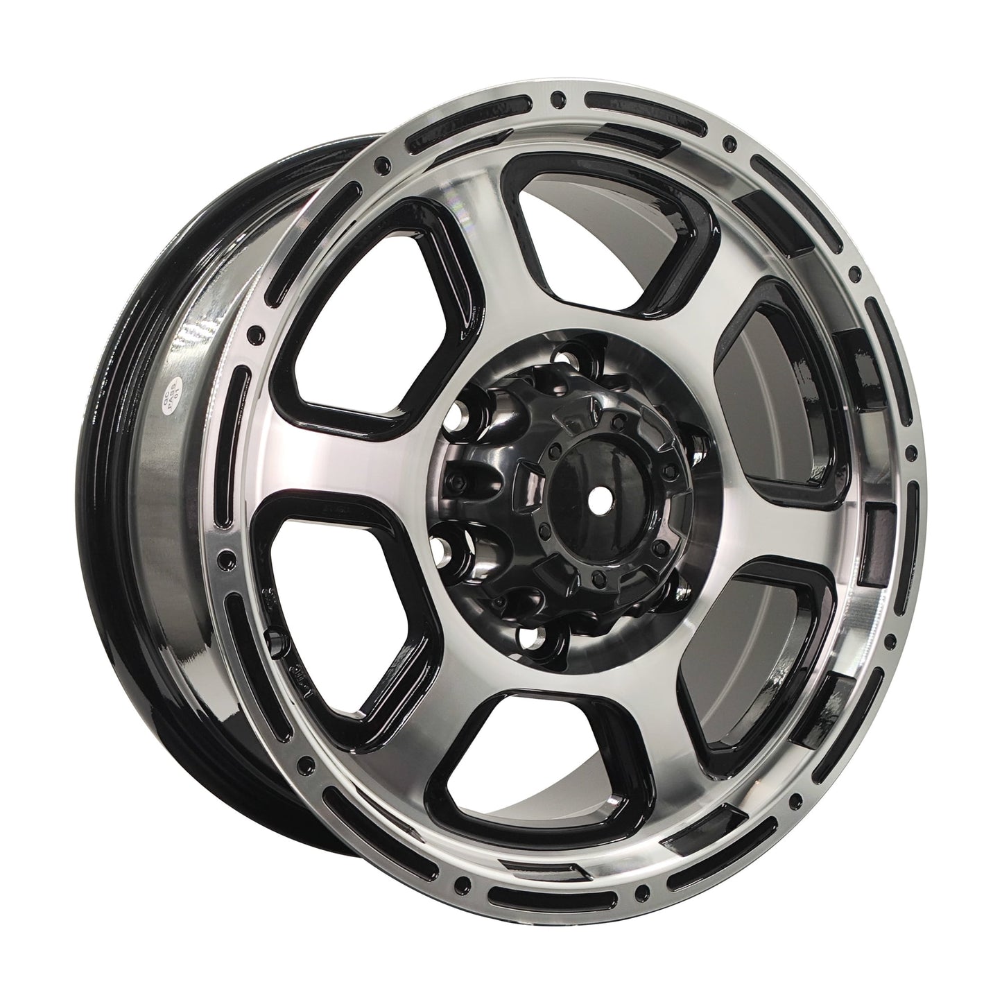 FUDA INDUSTRIES 15 X 6.5 Inch Black Machine Face Wheels Rim 6X139.7 Wheel 6 Lug ET 35