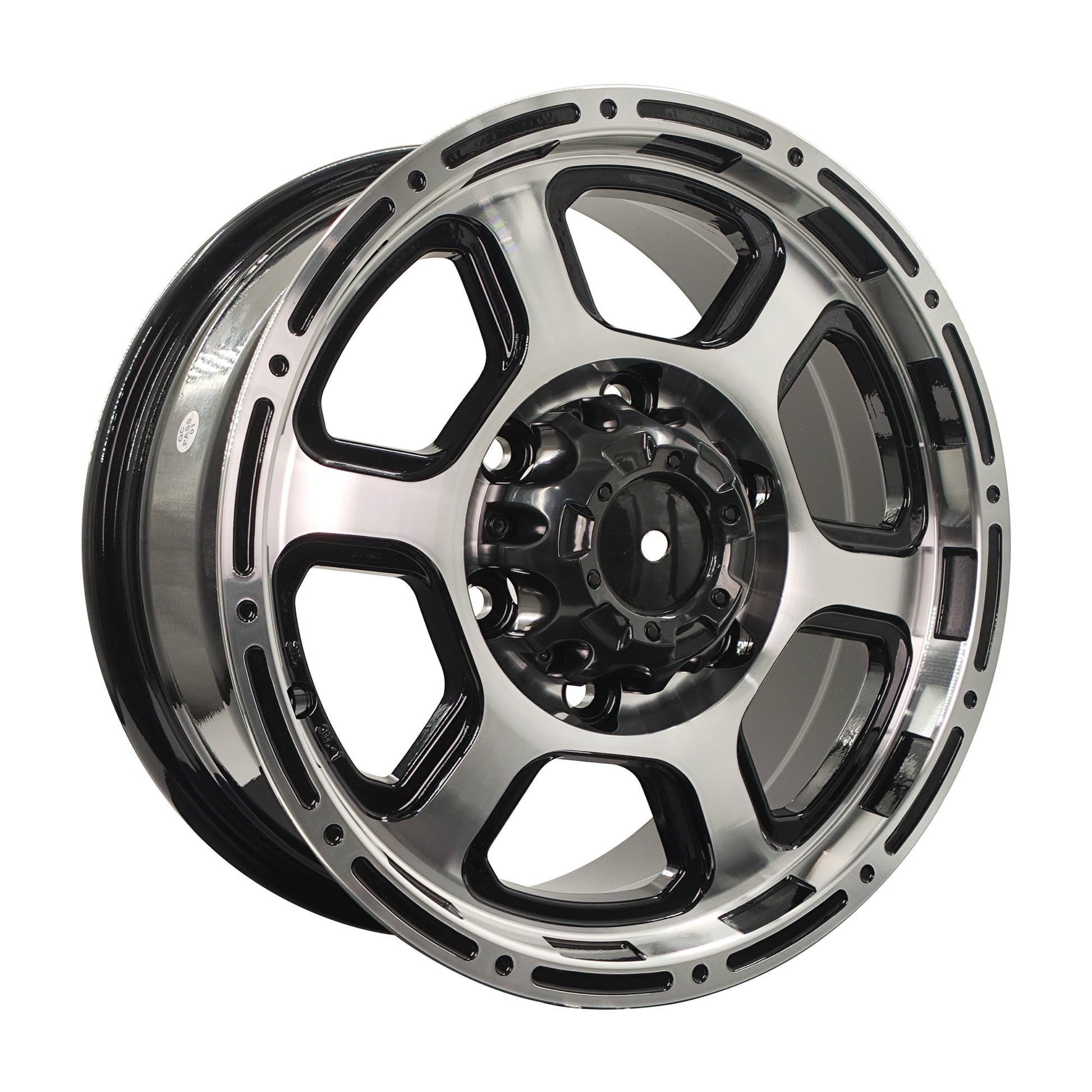 FUDA INDUSTRIES 15 X 6.5 Inch Black Machine Face Wheels Rim 6X139.7 Wheel 6 Lug ET 35