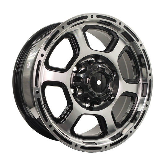 FUDA INDUSTRIES 15 X 6.5 Inch Black Machine Face Wheels Rim 6X139.7 Wheel 6 Lug ET 35