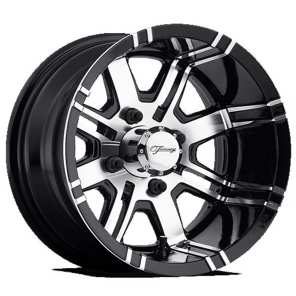 Fairway Alloys Aluminum Rim FA119 AGGRESSOR 12X7in Machined Gloss Black Finish, FA-119-M
