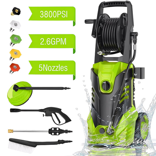 Fenbeli Electric Pressure Washer, 3800 PSI 2.6GPM Power Washer for Cars, Fences and Patios
