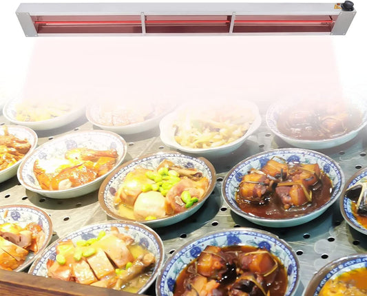 Fichiouy 60" 1000W Commercial Food Warmer Buffet Food Heating Hanging Strip Heater 30-85℃