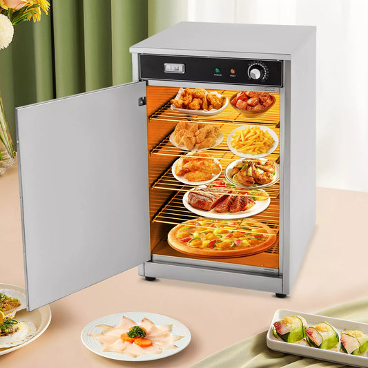 Fichiouy Electric Hot Box Food Warmer 5-Tier Insulated Warming Cabinets Food Pan Carrier with Water Tray for Pizza Chicken Restaurant