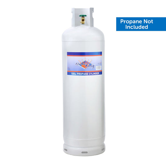 Flame King 100LB Empty Steel Propane Tank, Propane Cylinder with POL Valve and Collar, White