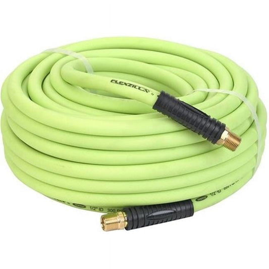 Flexzilla Air Hose, Flexible Hybrid Polymer, 1/2in x 100ft Air Hose 1/2 in Air Inlet Size MNPT