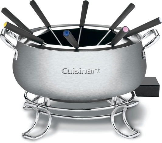 Fondue Pot, 3 Quart, For Chocolate, Cheese, Broth, Oil, Stainless Steel, CFO-3SSP1