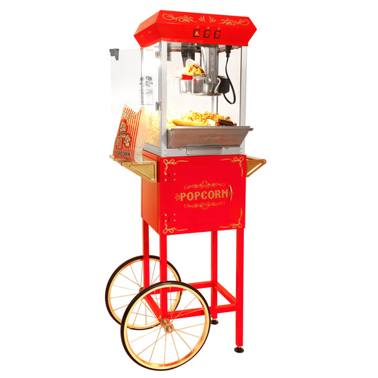 Great Northern Popcorn 8oz Popper with Cart, Red