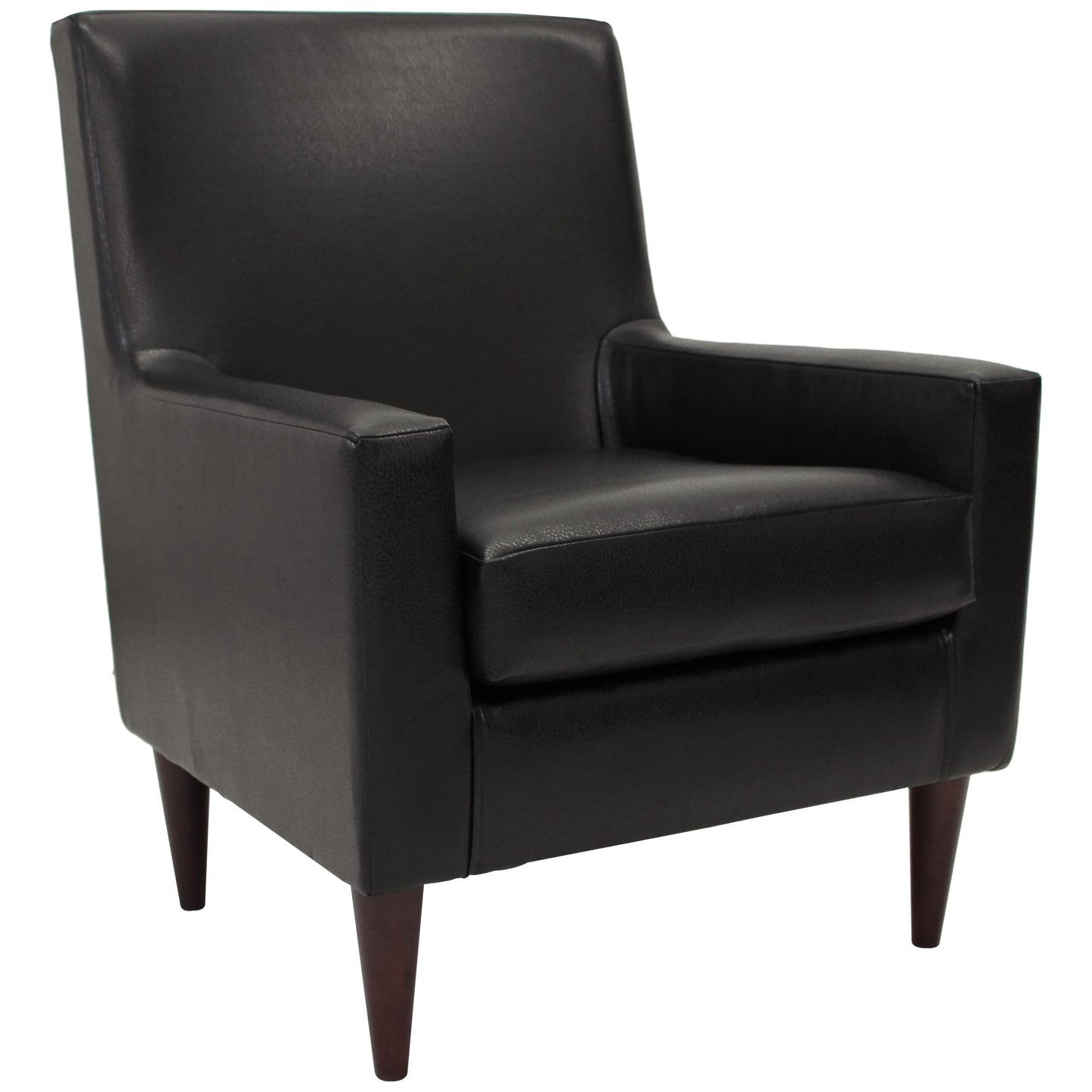 Fox Hill Trading Emma Arm Chair, Black Faux Leather