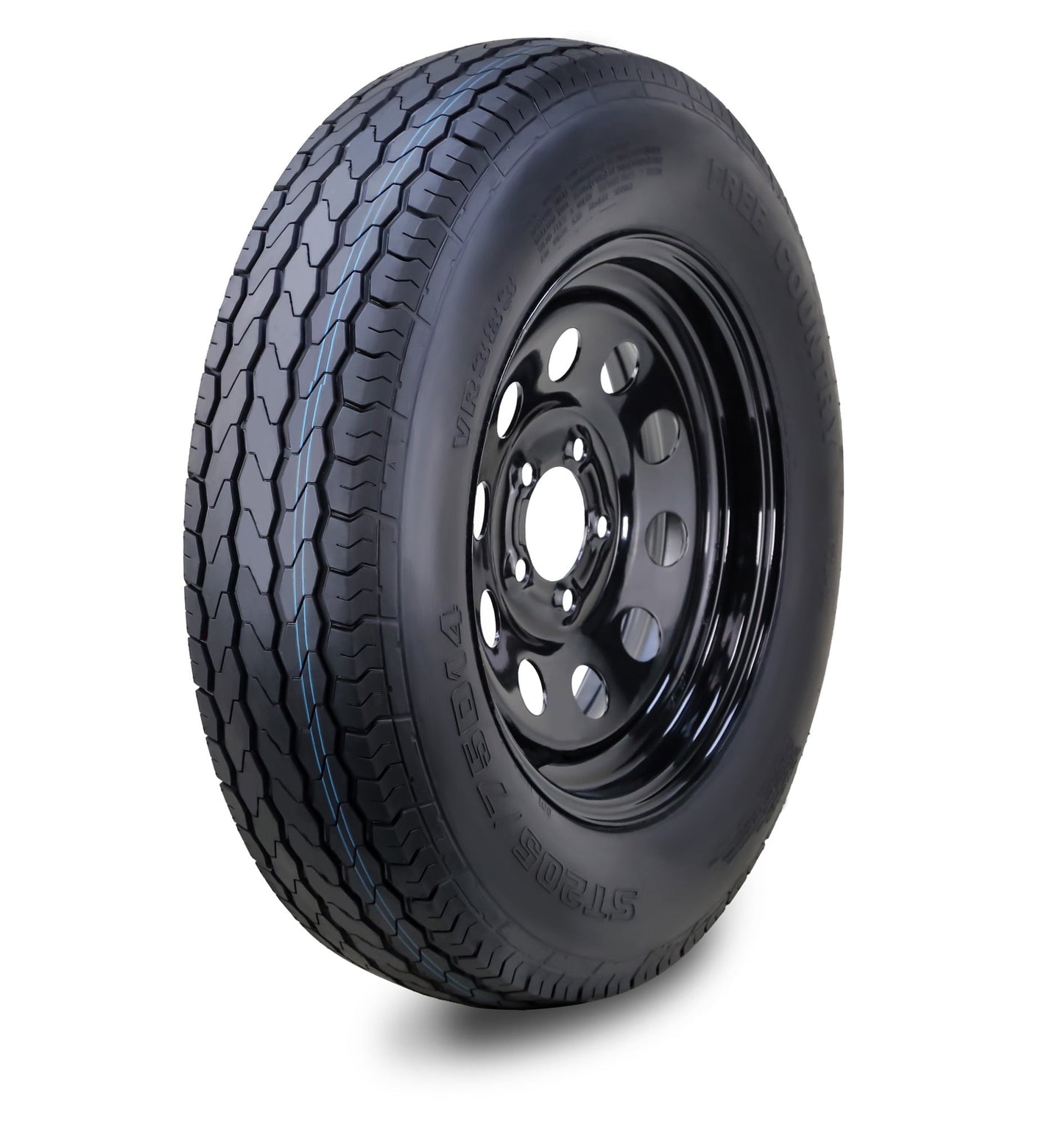 Free Country Trailer Tire Wheel Assembly ST205/75D14 6-Ply C 99L 5 Lug on 4.5" PCD Black Mod Rim