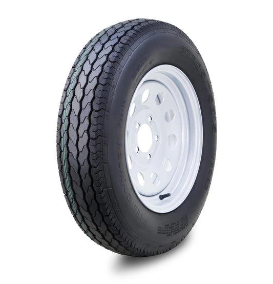 Free Country Trailer Tire Wheel Assembly ST205/75D15 6-Ply C 101M 5 Lug on 4.5" PCD White Mod Rim