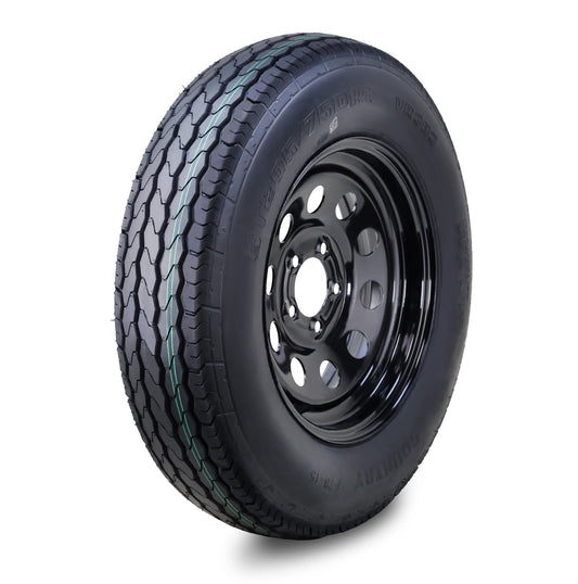 Free Country Trailer Tire Wheel Assembly ST205/75D15 6-Ply C 101M 5 Lug on 5" PCD Black Mod Rim
