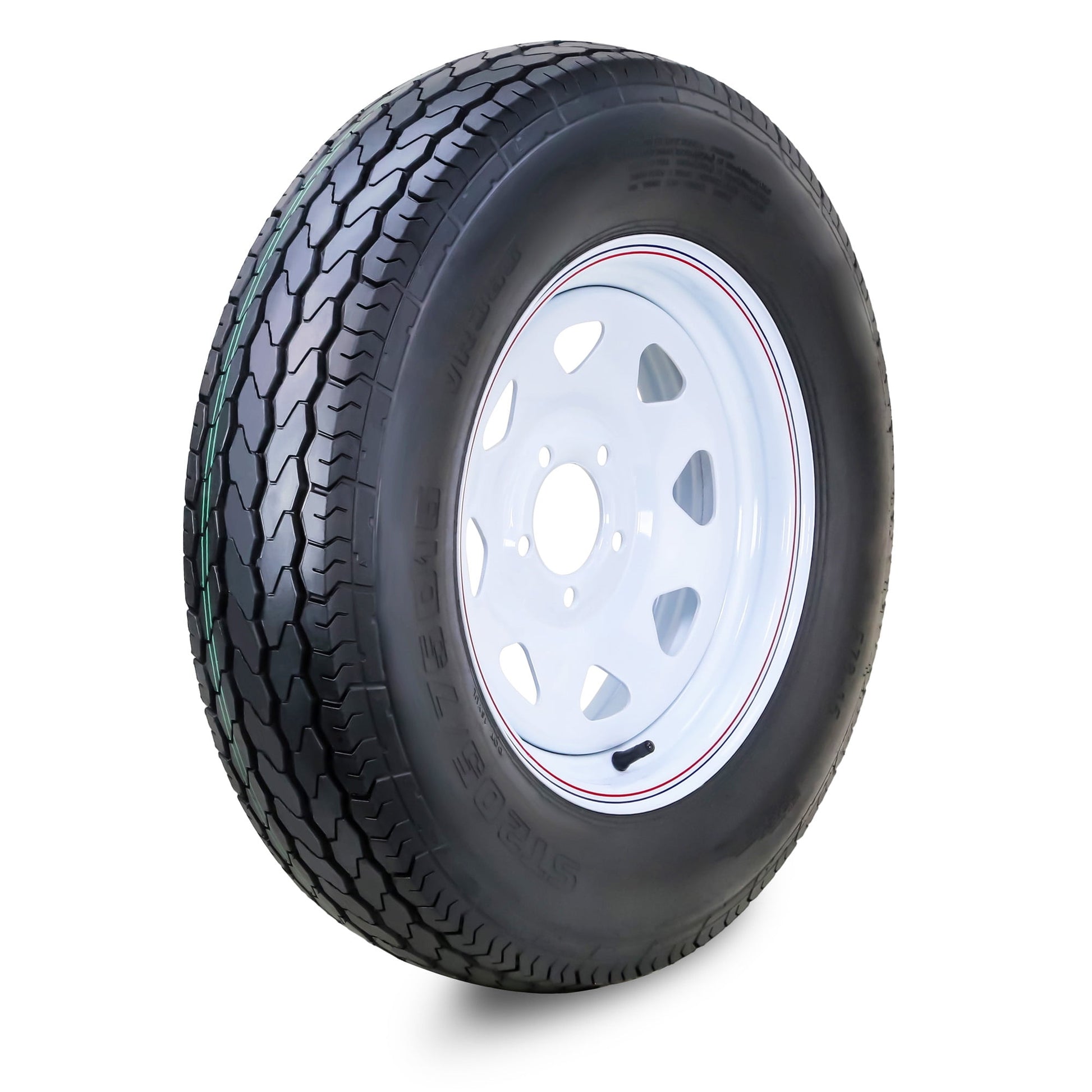 Free Country Trailer Tire Wheel Assembly ST205/75D15 6-Ply C 101M 5 Lug on 5" PCD White Spoke Rim