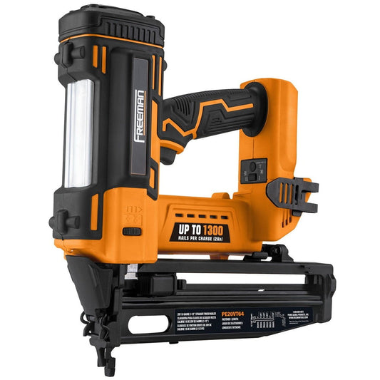 Freeman PE20VT64 20 Volt Cordless 16-Gauge 2-1/2" Straight Finish Nailer (Tool Only) – 1300 Shots per Charge