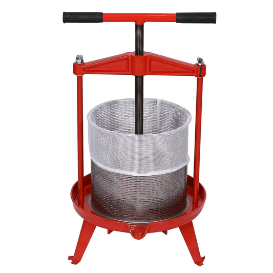Fruit and Wine Press, 3.69Gallon/14L Stainless Steel Fruit Wine Cider Press, Heavy-duty Cross-beam Vintage traditional juicer for Outdoor, Kitchen and Home