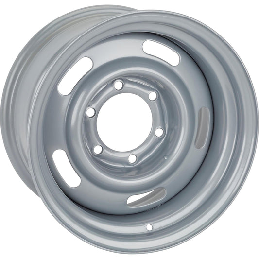 GM Rally Truck Wheel, 6 on 5.5 Inch Bolt Pattern, 15x7, Silver